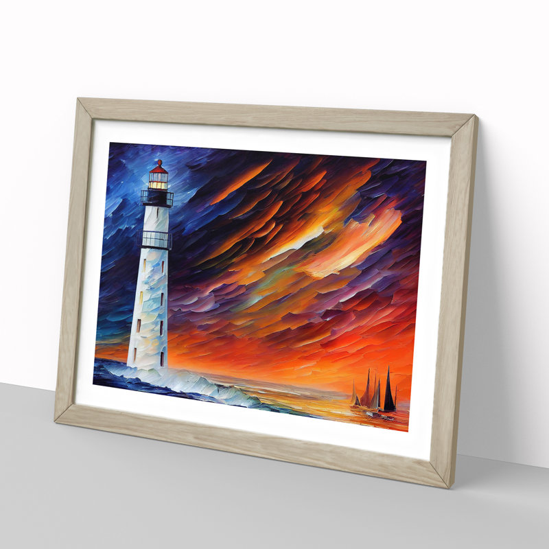 Lighthouse Vol.3 Abstract 1 Piece Single Picture Frame Wall Art, 34cm H x 46cm W, Grey