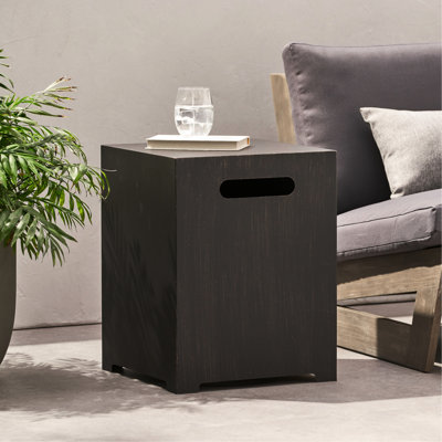 Support de réservoir contemporain en fer brun et doré, finition thermolaquée, support élégant brun + or de 15,32 po de largeur x 19,73 po de hauteur, pour plus de durabilité,
