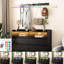 L'armoire à 6 tiroirs Black Living Room Buffet offre beaucoup d'espace pour les livres