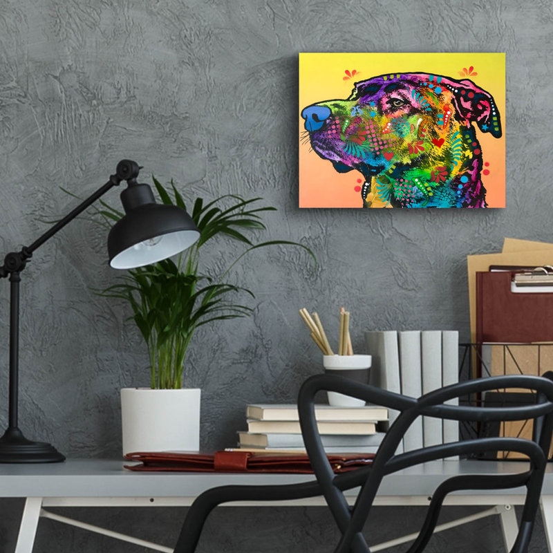 Winston Porter «Good Boy Blue Nose» par Dean Russo Studios, art mural en verre acrylique ACR-40053