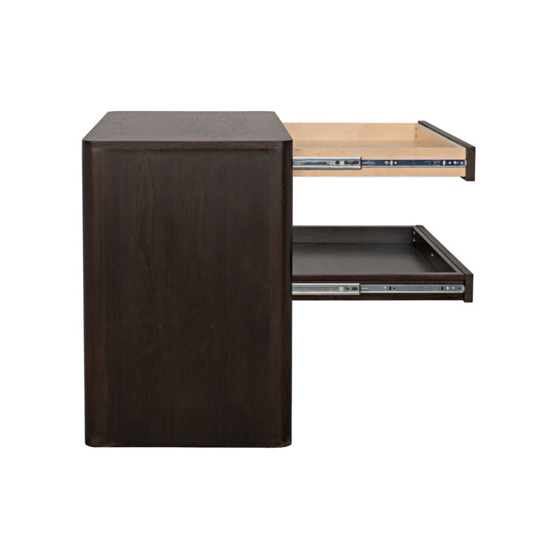 Mayito Solid Wood 2 - Drawer End Table, Black