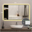 Miroir mural 29 po x 39 po noir avec coins arrondis, affichage de la température, lumière tricolore et fonction de désembuage-941237149