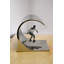 Statue de surfeur de vagues abstraites et géométriques uniques en acier inoxydable 10 po x 9 po x H 11 po Dahana