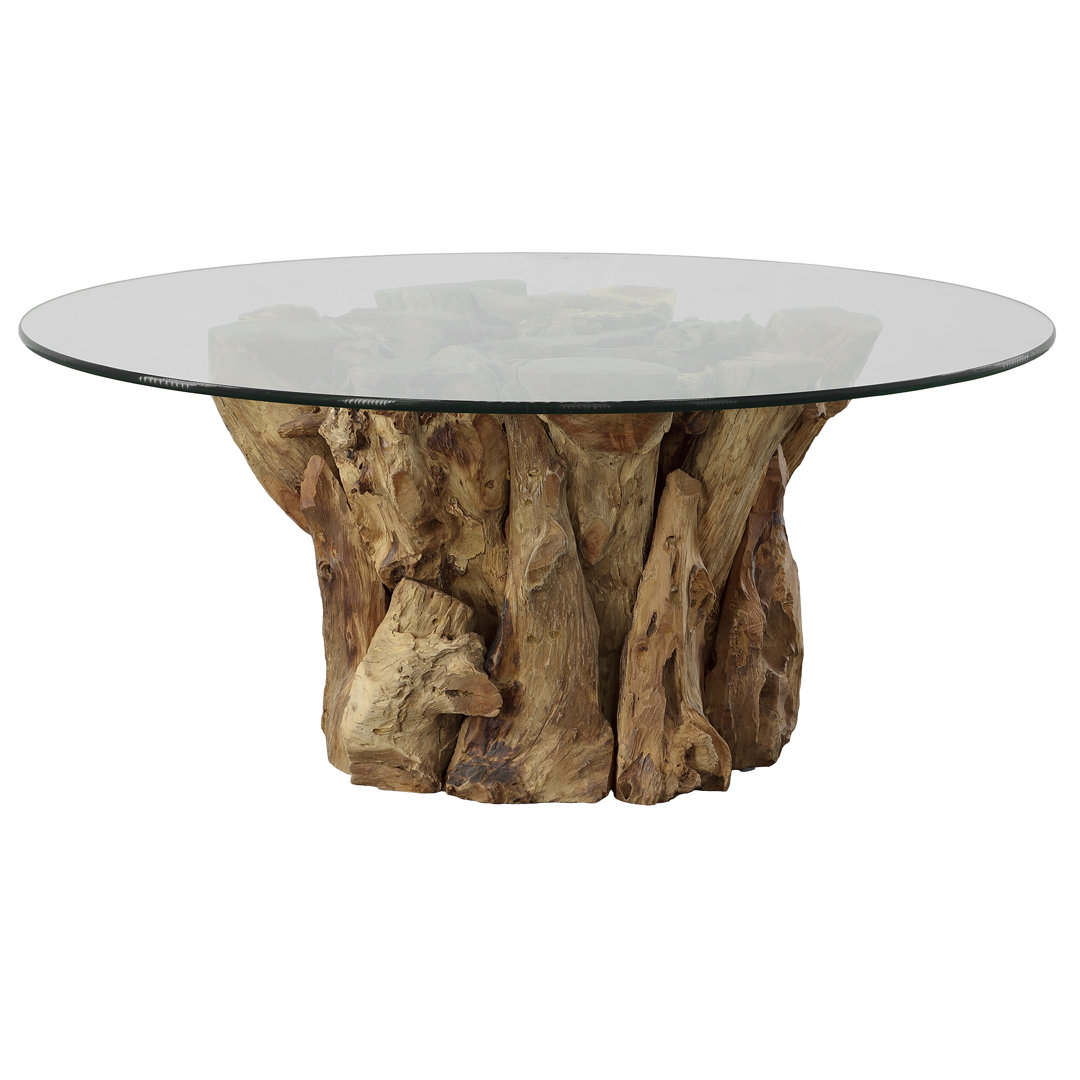 Elwira Glass Top Coffee Table Loon Peak®