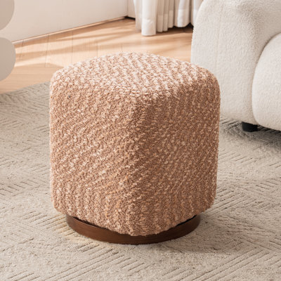 15" Wide Upholstered Swivel Pouf Ottoman