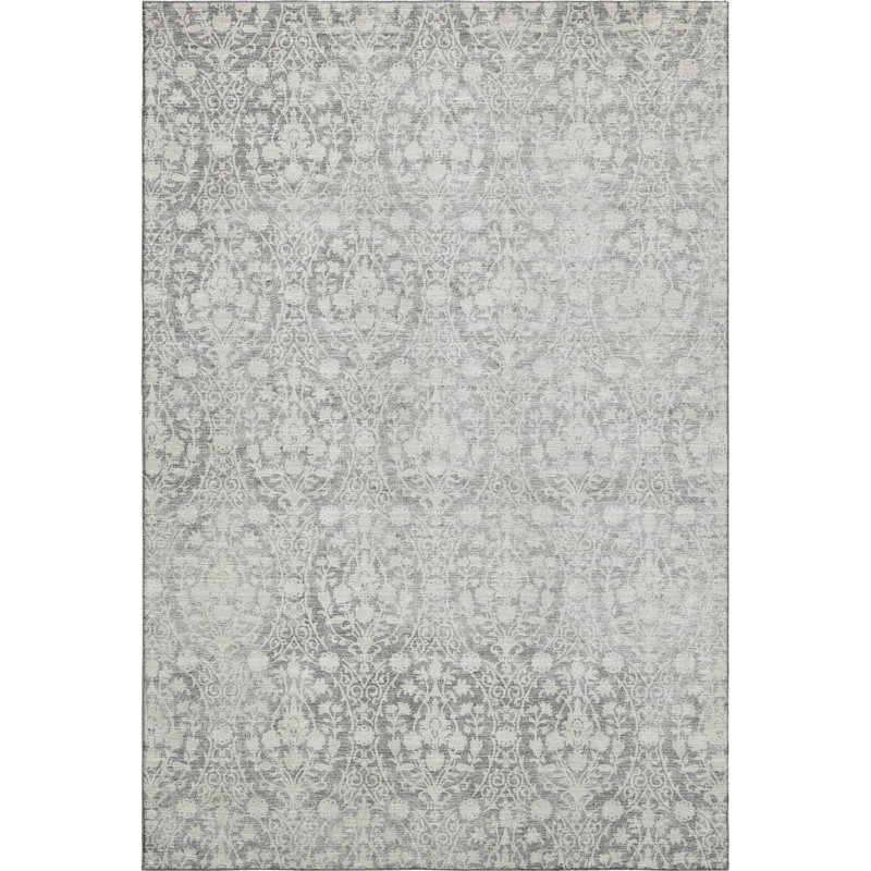 Premium Machine Washable Alvey AMF1231 Damask Rug, Rectangle 2'6" x 3'10"
