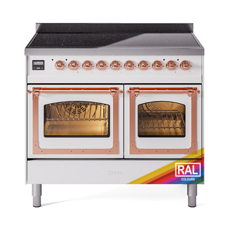 ILVE Nostalgie II Noblesse 40 inch Induction Range (Triple Glass Door, RAL), Copper