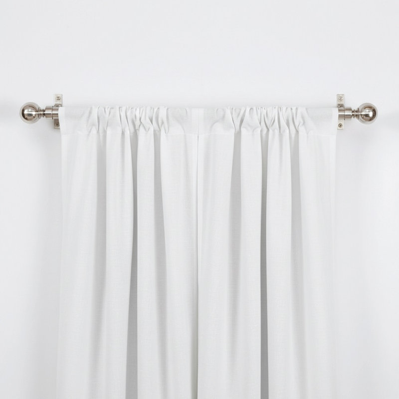  2.5cm Diameter Adjustable Tension Curtain Pole with Brass Fittings (Set of 2), Chrome, 1.3cm H x 82cm W x 5.5cm D