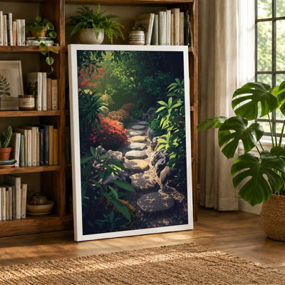 Garden Path into Shadow Boho - Wrapped Canvas