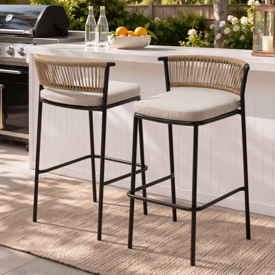 2 People Metal Outdoor 29.1'' Bar Stool