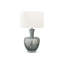 Lampe de table Hior, corps en verre vert, abat-jour en polyester ivoire, 26 po-116809156