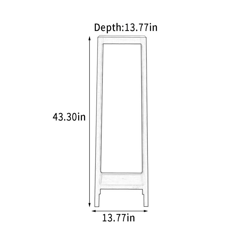 Support pour plante en bois massif, H 43,3 po x L 13,77 po x P 13,77 po