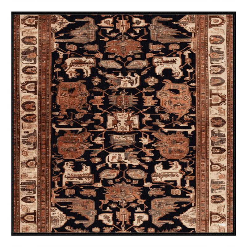 Tapis brun lavable à la machine, Carré 3 pi