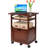 Mobile Printer Station And Organizer With Storage Drawer, Solid And Composite Wood Construction, Walnut Finish, Assembly Required