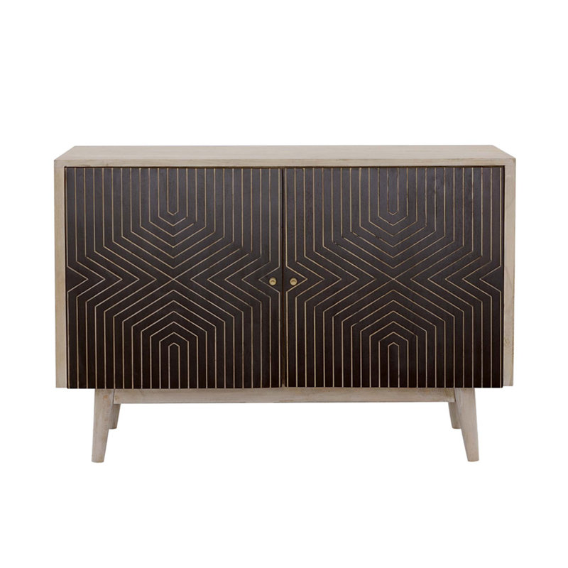 Buffet décoratif en bois lavé et 2 portes Ixora