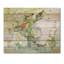 Fleurs et oiseaux dans un paysage rustique - impression traditionnelle sur bois de pin naturel-58681251