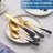 20-Pieces Stainless Steel Black Gold Handle Flatware Set
