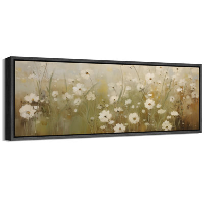 Œuvre d'art floral jaunâtre vert, photos de fleurs de campagne française, impression numérique sur toile, art numérique