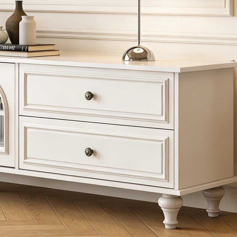 Meuble télé avec rangement Luxury, H 22,83 po x L 94,48 po x l 15,74 po, Blanc