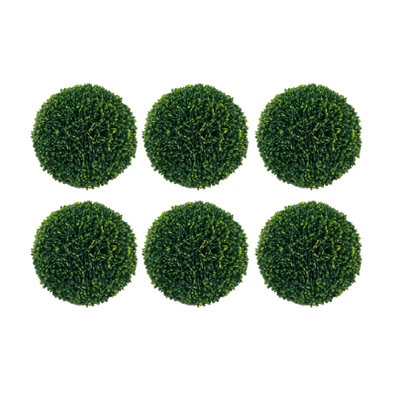 S/6 D4" Faux Boxwood Ball Bowl Filler,Green