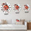 Bouvreuil rouge sur une branche avec des baies - horloge murale traditionnelle-60187670