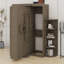 Lit escamotable rotatif avec armoire murale cachée, deux tablettes latérales à 3 niveaux, bureau convertible, supports de rangement supplémentaires, lit mural multifonctionnel peu encombrant-714665347