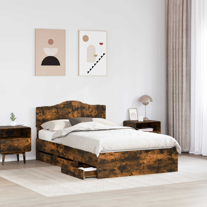 Bed, Smoked Oak, Double (4'6)