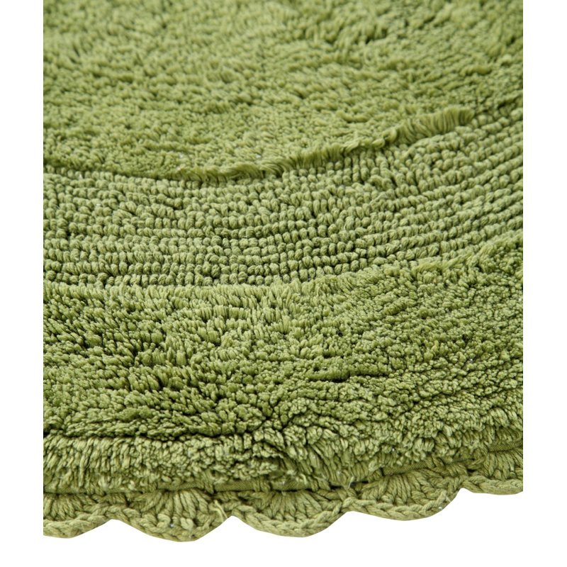 Jarris Cotton Bath Rug, Sage Green