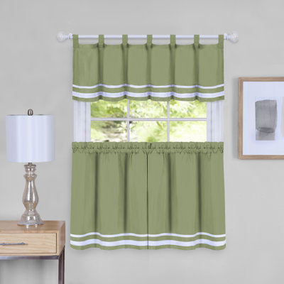 Pangkal Pinang Striped Tailored Kitchen Curtain