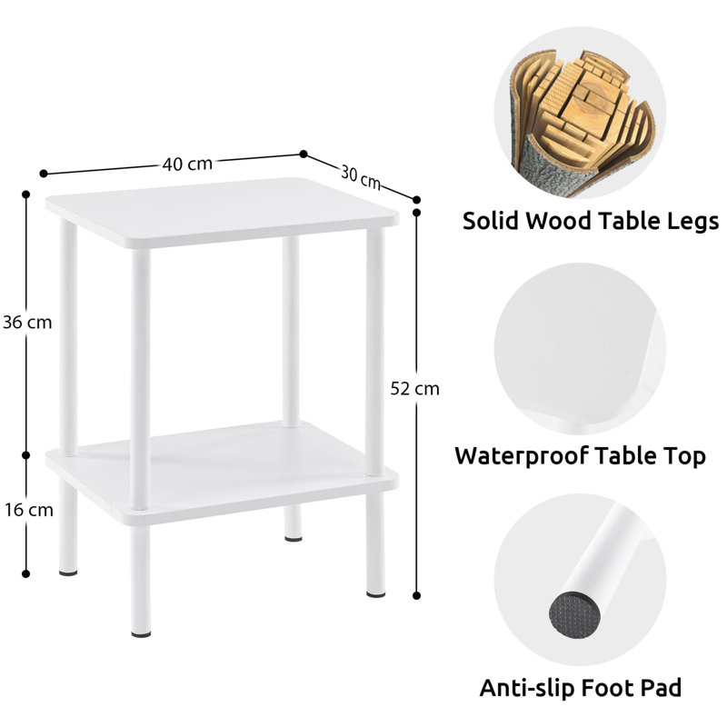 Ayvion End Table, White, White