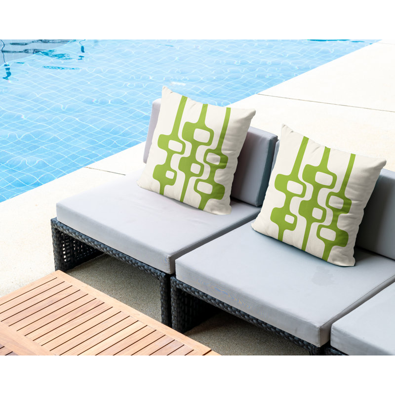 Housse et insert de coussin décoratif en polyester pour l'intérieur et l'extérieur, L 15 po x H 15 po, Chartreuse