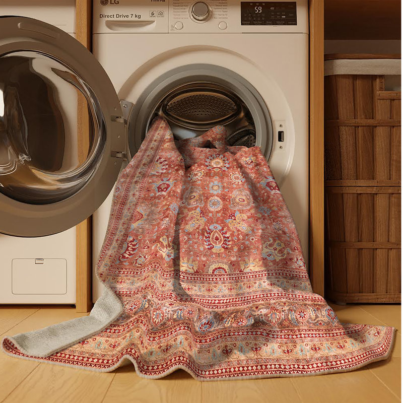 Tapis marocain tissé à la machine Latria, Rectangle 7 pi x 9 pi