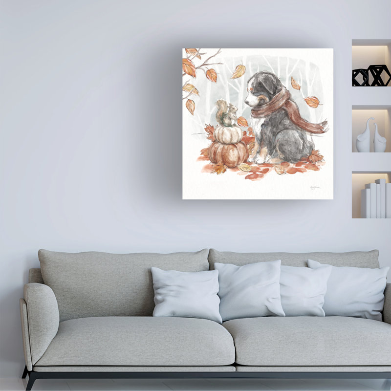 Art mural sur toile «Bachelor Mary Urban Autumn Dogs III», H 35 po x l 35 po