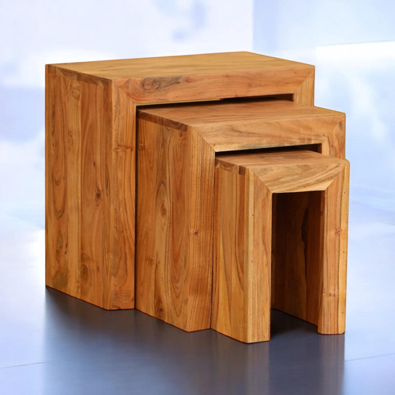 Mundelein Solid Wood Sled Nesting Tables