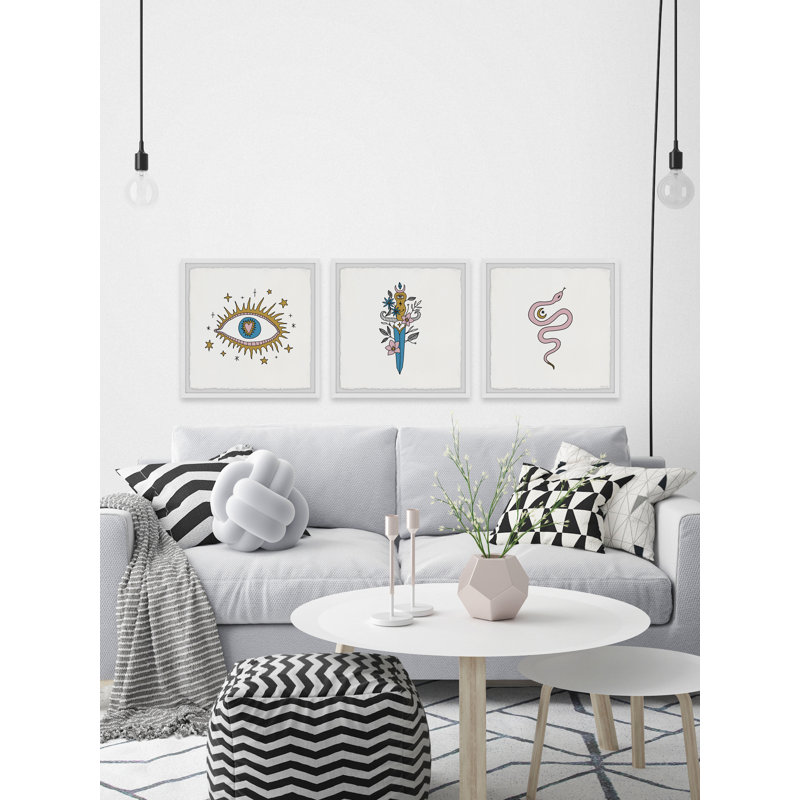 Parisa Unique Twist by Marmont Hill - 3 Piece Single Picture Frame Painting Set, 30"H x 30"W x3.81"D