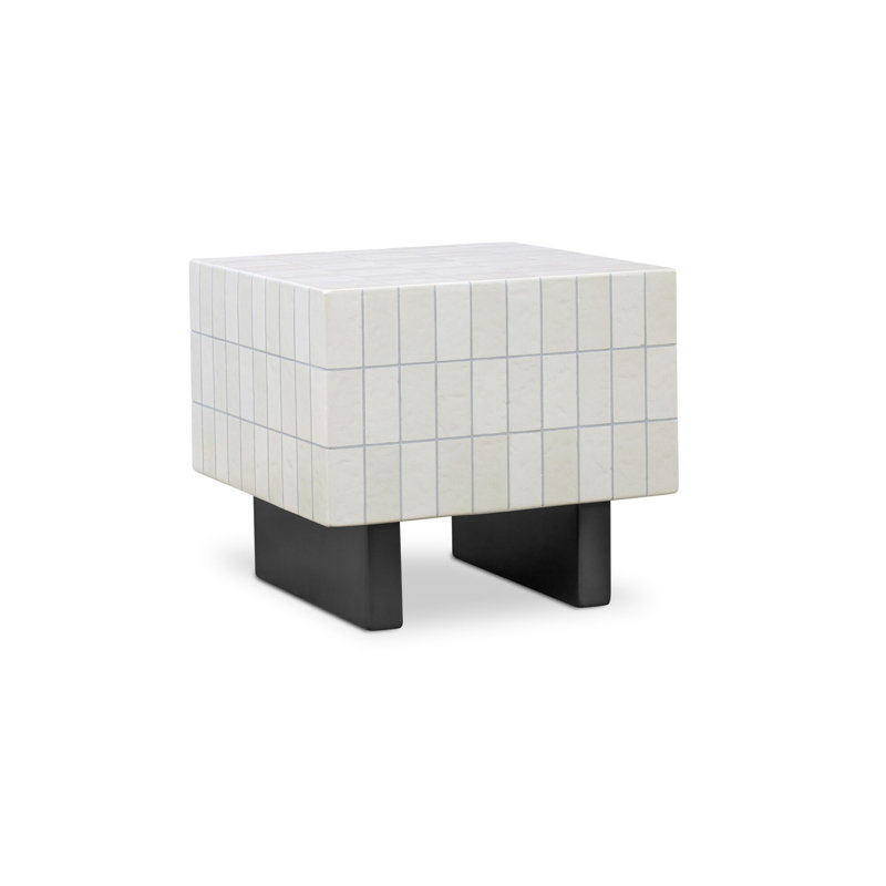 Farren Outdoor Side Table Brown, Cream