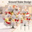 Set of 2 29-Inch Pre-Lit Flocked Pathway Christmas Trees with 30 Warm White LED Lights, 8 Light Modes and Ground Stakes