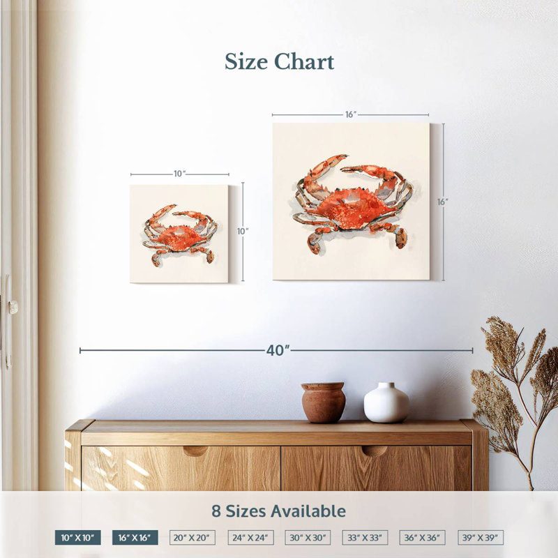 Yarlin Crusty Crab II, 16" H x 16" W