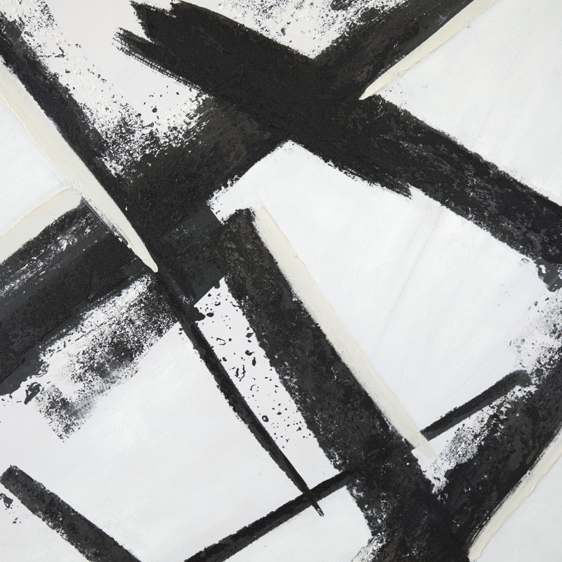 Canvas Abstract Black Framed Wall Art with Black Frame