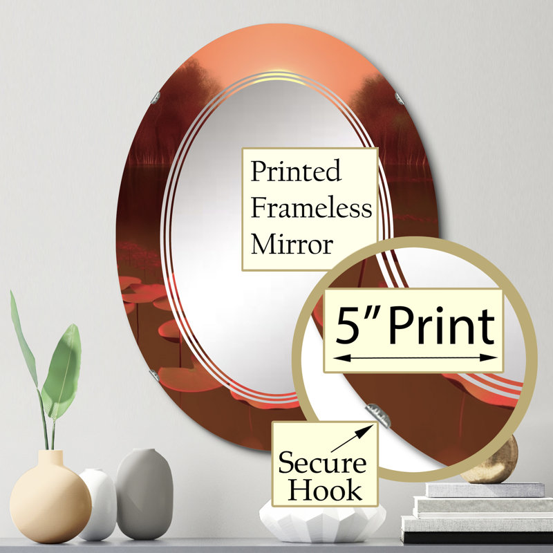 Zhariyah - Meadow Wall Mirror Oval, 30 po x 20 po