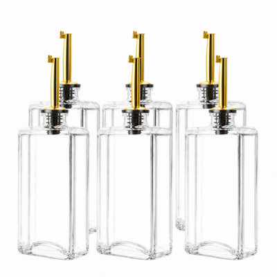 Ensemble de distributeur d'huile de cuisine et de vinaigre 6 pièces, bouteilles en verre pour huile d'olive, sauce soja et condiments