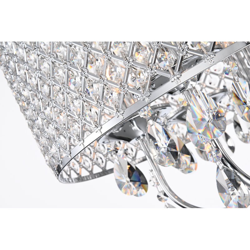 Lustre tambour 6 lumières Ivonna, Chrome