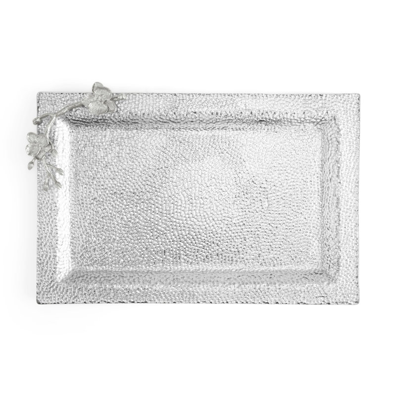 White Orchid Large Glass Tray