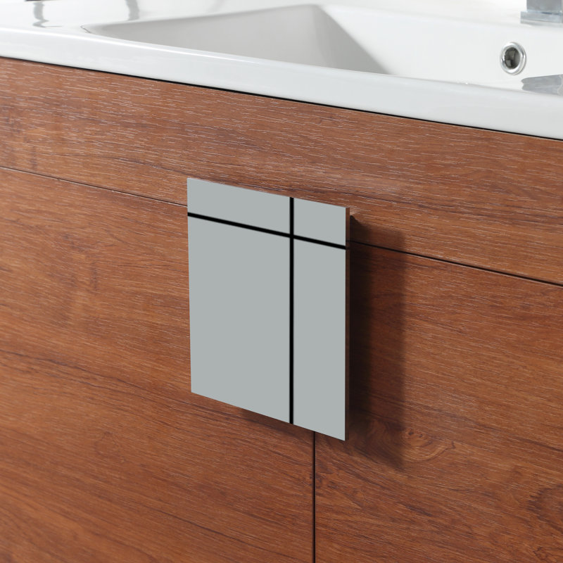 Ensemble de meuble-lavabo simple 36 po Maisie, Chrome poli, Noyer épicé