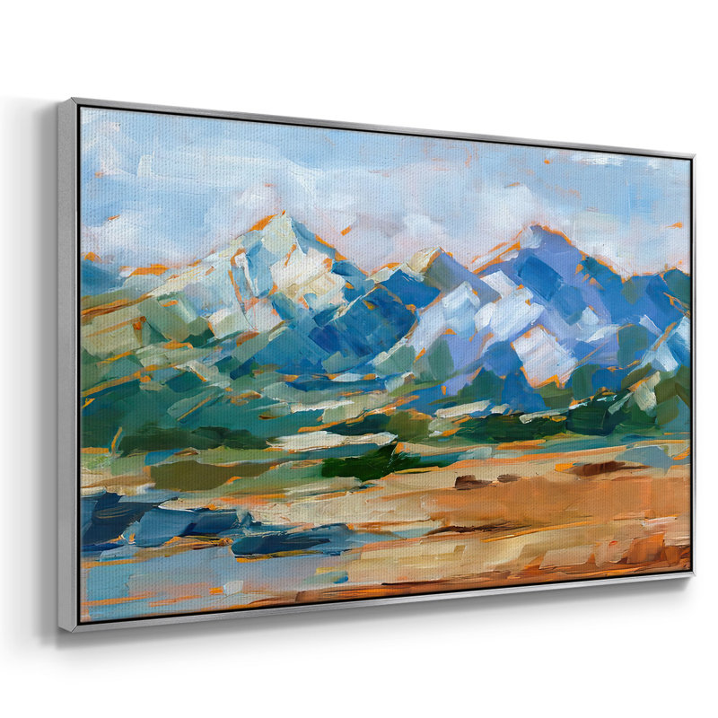 Blue Mountain Peaks II, reproduction d'art sur toile, Argent, H 25 po x l 37 po x P 2 po