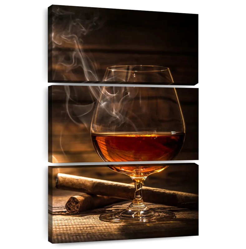 Yarlin Cigar With Whiskey, 45" H x 28" W