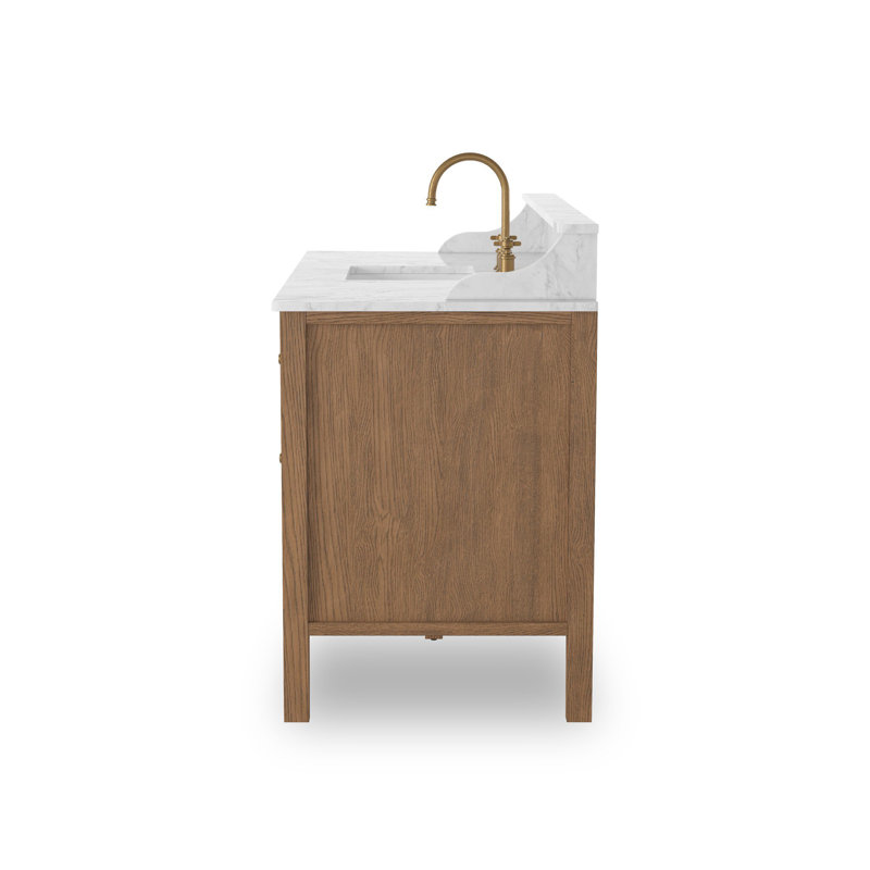 Elliston Single Wide Vanity-Carrara Marble