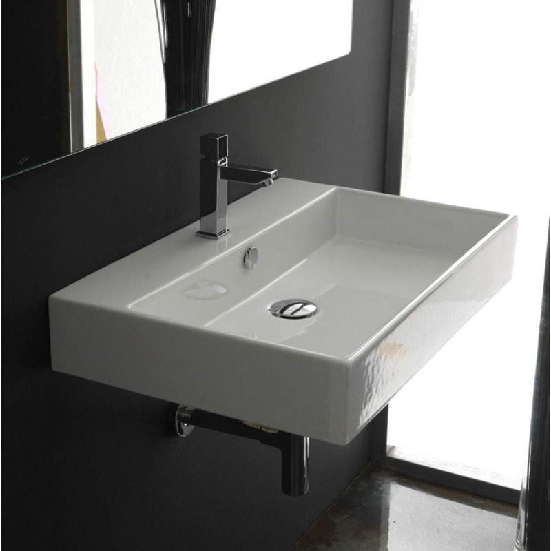 Unlimited 18.3'' L Bathroom Sink, Single Hole, Glossy White