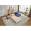 Canapé à compression, canapé-lit convertible au sol avec structure de forme fixe, canapé modulaire à une place sans os, sans assemblage, tissu chenille, pour la chambre à coucher, beige-913098869-913098868