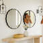 Miroir mural rond 32 po, grand miroir de meuble-lavabo décoratif moderne avec cadre en aluminium noir, miroir de salle de bain HD pour salon, chambre à coucher, entrée-179957212-179957215